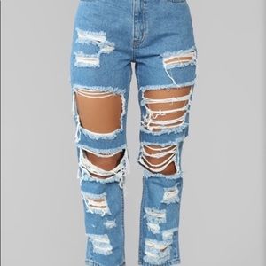 Fashion Nova Get Ready Distressed Boyfriend Jeans